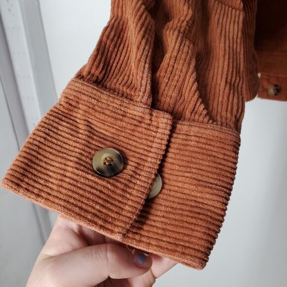 J.O.A. Orange Cropped Corduroy Utility Jacket S - Picture 8 of 9